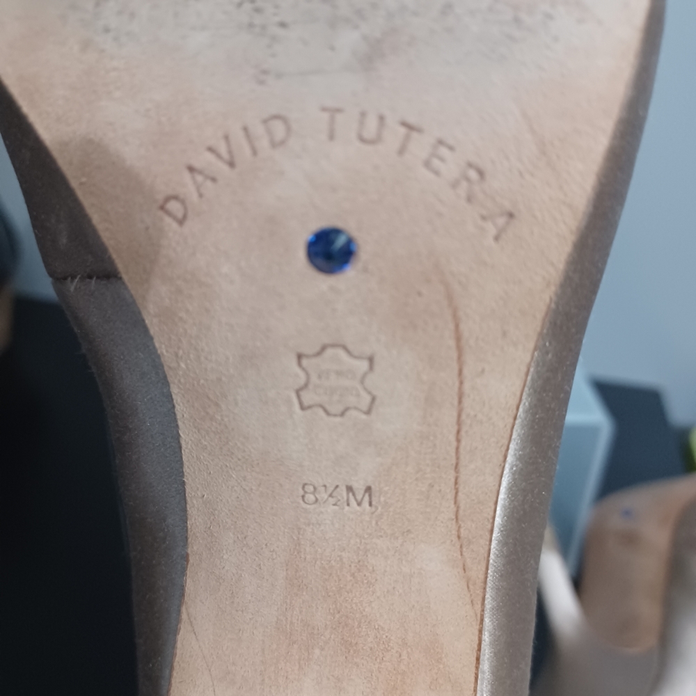 David Tutera Champagne Satin Pumps - Picture 7 of 8